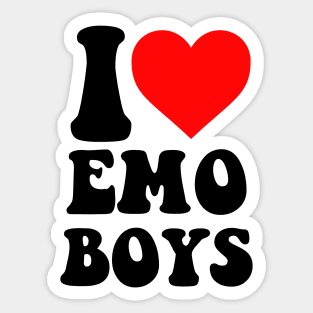 I Love Emo Boys Sticker